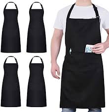 Allol garlic mayo sauce receipe on apron Black apron model